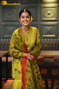 South Actress Anupama Parameswaran in a green dress while attending a movie event