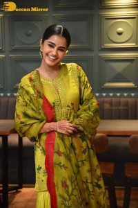 South Actress Anupama Parameswaran in a green dress while attending a movie event