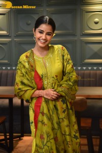 South Actress Anupama Parameswaran in a green dress while attending a movie event
