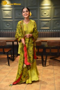 South Actress Anupama Parameswaran in a green dress while attending a movie event