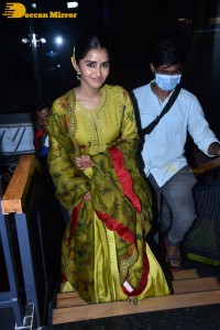 South Actress Anupama Parameswaran in a green dress while attending a movie event