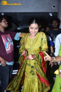 South Actress Anupama Parameswaran in a green dress while attending a movie event