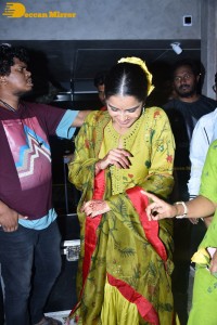 South Actress Anupama Parameswaran in a green dress while attending a movie event