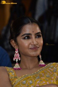 Actress Anupama Parameswaran in a yellow saree