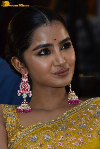 Actress Anupama Parameswaran in a yellow saree