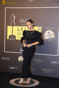 actress anushka sen gorgeous in a black dress at an event