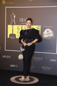 actress anushka sen gorgeous in a black dress at an event