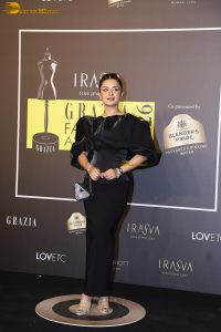 actress anushka sen gorgeous in a black dress at an event