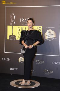 actress anushka sen gorgeous in a black dress at an event