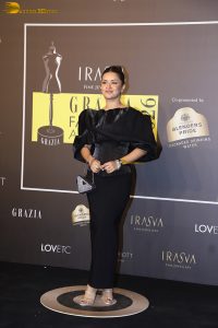 actress anushka sen gorgeous in a black dress at an event