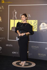 actress anushka sen gorgeous in a black dress at an event