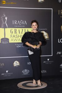 actress anushka sen gorgeous in a black dress at an event