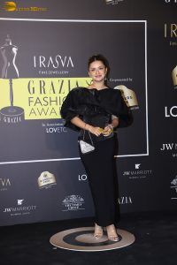 actress anushka sen gorgeous in a black dress at an event