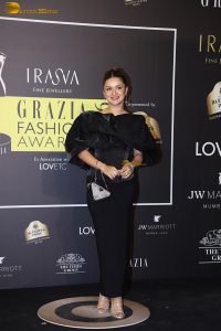 actress anushka sen gorgeous in a black dress at an event