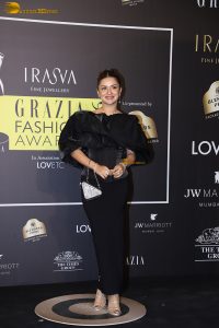 actress anushka sen gorgeous in a black dress at an event
