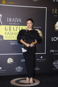 actress anushka sen gorgeous in a black dress at an event