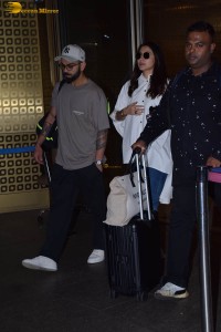 Indian Cricketer Virat Kohli and his Actress Wife Anushka Sharma were spotted at Mumbai Airport on May 22, 2023
