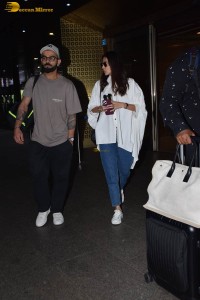 Indian Cricketer Virat Kohli and his Actress Wife Anushka Sharma were spotted at Mumbai Airport on May 22, 2023