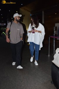 Indian Cricketer Virat Kohli and his Actress Wife Anushka Sharma were spotted at Mumbai Airport on May 22, 2023