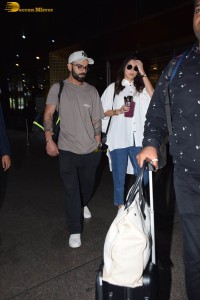 Indian Cricketer Virat Kohli and his Actress Wife Anushka Sharma were spotted at Mumbai Airport on May 22, 2023