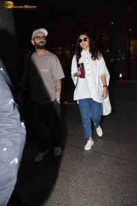 Indian Cricketer Virat Kohli and his Actress Wife Anushka Sharma were spotted at Mumbai Airport on May 22, 2023