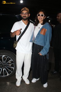 Cricketer Virat Kohli and his Actress Wife Anushka Sharma were spotted at the Mumbai Airport on August 12, 2023