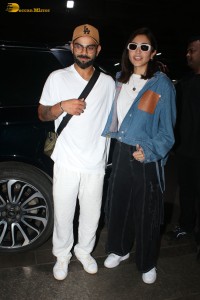 Cricketer Virat Kohli and his Actress Wife Anushka Sharma were spotted at the Mumbai Airport on August 12, 2023