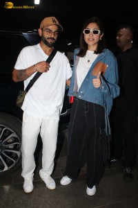 Cricketer Virat Kohli and his Actress Wife Anushka Sharma were spotted at the Mumbai Airport on August 12, 2023