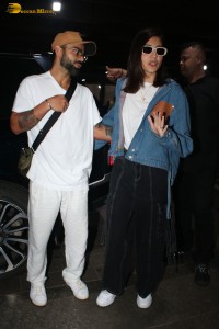 Cricketer Virat Kohli and his Actress Wife Anushka Sharma were spotted at the Mumbai Airport on August 12, 2023