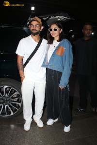 Cricketer Virat Kohli and his Actress Wife Anushka Sharma were spotted at the Mumbai Airport on August 12, 2023