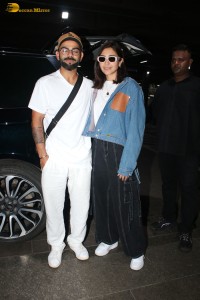 Cricketer Virat Kohli and his Actress Wife Anushka Sharma were spotted at the Mumbai Airport on August 12, 2023