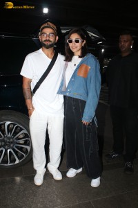 Cricketer Virat Kohli and his Actress Wife Anushka Sharma were spotted at the Mumbai Airport on August 12, 2023