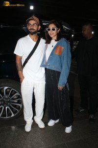 Cricketer Virat Kohli and his Actress Wife Anushka Sharma were spotted at the Mumbai Airport on August 12, 2023