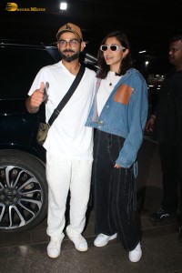 Cricketer Virat Kohli and his Actress Wife Anushka Sharma were spotted at the Mumbai Airport on August 12, 2023