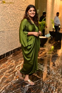 actress Aparna Balamurali cute in a green dress at an event