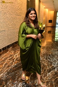 actress Aparna Balamurali cute in a green dress at an event
