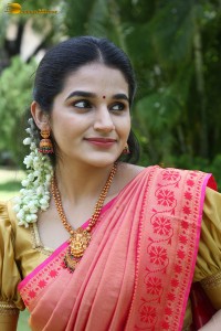actress aparna janardanan sweet looks in a saree