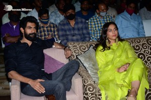 Aranya Movie Pre-Release Event attended by Actors Rana Daggubati, Director Sekhar Kammula and other cast and crew. Also in attendance were Actor Venkatesh and Badminton Player Gutta Jwala