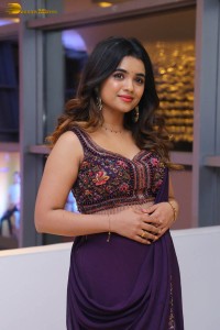 Indian Actress Mishti Chakraborty cute in a dark purple lehenga choli