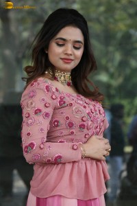 indian actress arati podi in a lovely pink lehenga choli dress