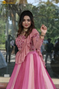 indian actress arati podi in a lovely pink lehenga choli dress