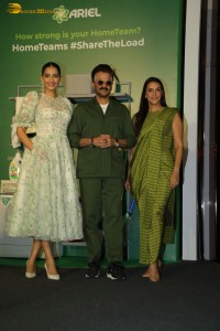 Anil Kapoor and daughter Sonam Kapoor at an event promoting Ariel detergent
