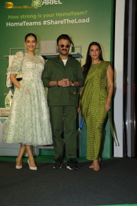 Anil Kapoor and daughter Sonam Kapoor at an event promoting Ariel detergent
