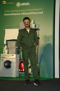 Anil Kapoor and daughter Sonam Kapoor at an event promoting Ariel detergent