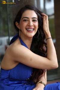 indian actress arshin mehta hot photoshoot in a blue dress