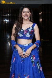 Telugu film actress Asha Bhat in a blue dress