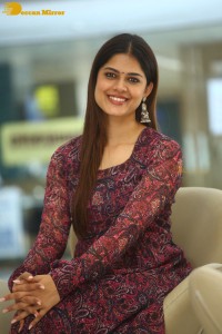 Actress Asha Bhat photoshoot in a brownish red dress