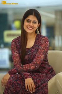 Actress Asha Bhat photoshoot in a brownish red dress