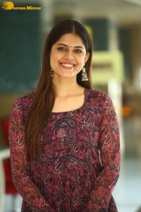 Actress Asha Bhat photoshoot in a brownish red dress