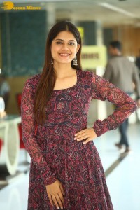 Actress Asha Bhat photoshoot in a brownish red dress